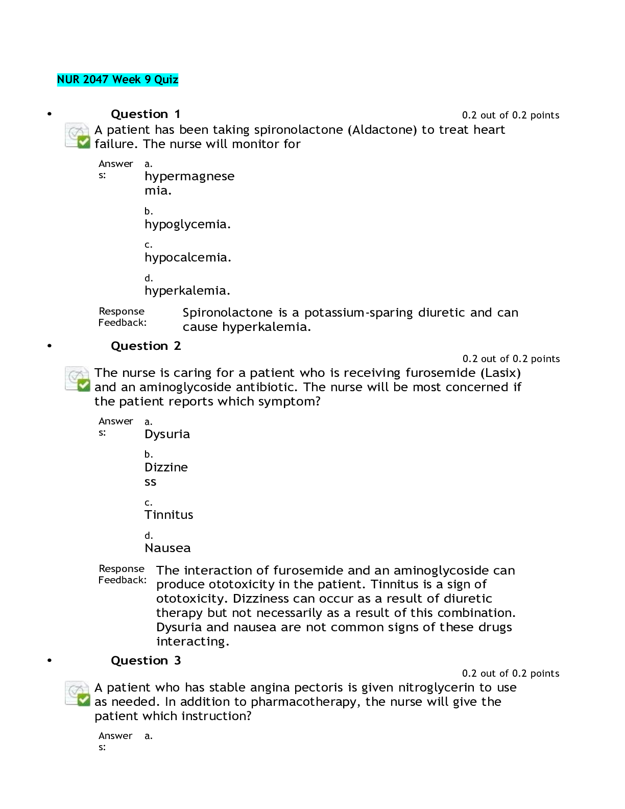 Preview image for NUR 2047 / NUR 2047 Week 9 Quiz (Latest 2021/2022) Rasmussen